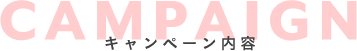 CAMPAIGN キャンペーン内容