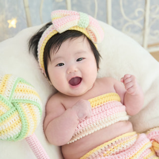 かわいいベビー衣装での撮影